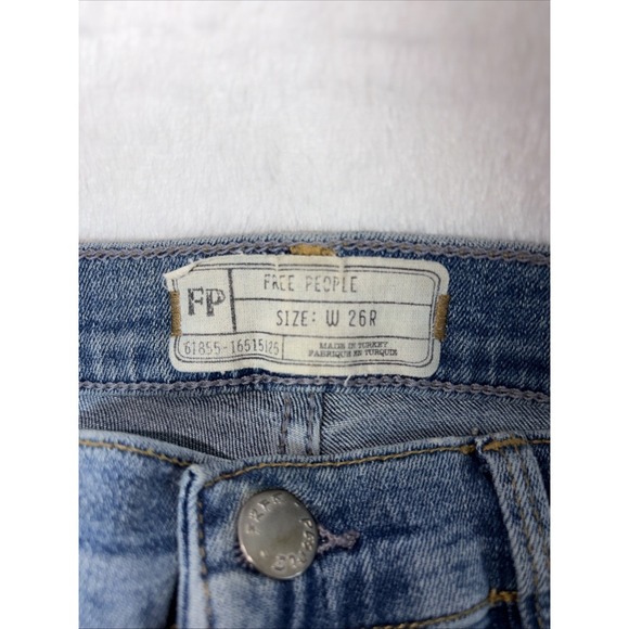 Free People stretch denim high-rise skinny jeans 26W Versatile Boho Grunge Y2K - Picture 4 of 4